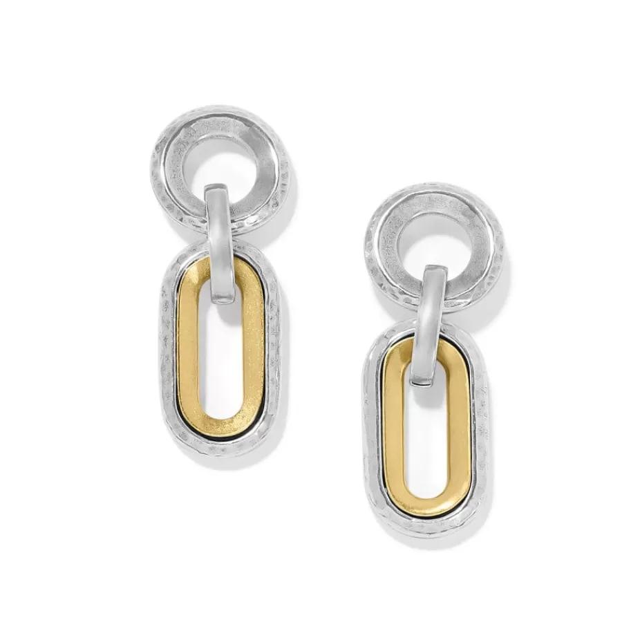 Earrings>Brighton Medici Two Tone Link Post Drop Earrings Silver-Gold