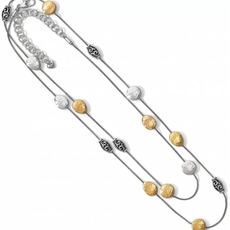 Necklaces>Brighton Mediterranean Long Necklace Silver-GoldBrushed