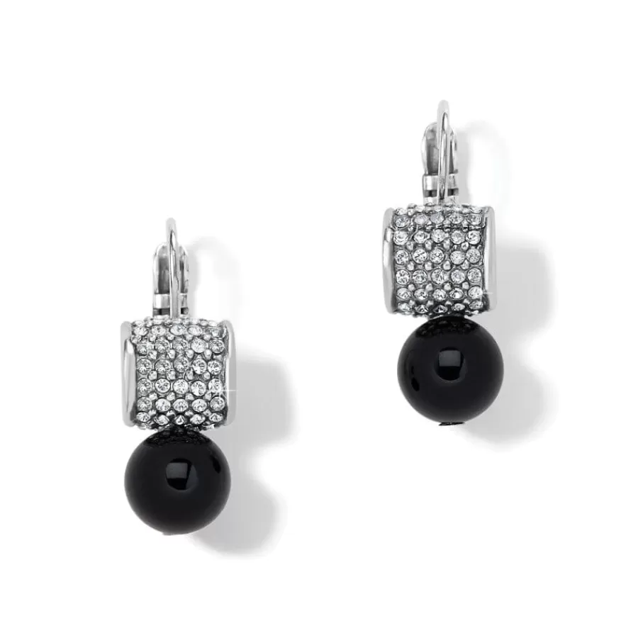 Earrings>Brighton Meridian Bead Leverback Earrings Black-Silver