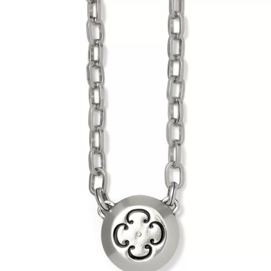 Necklaces>Brighton Meridian Eclipse Disc Necklace Silver-Black