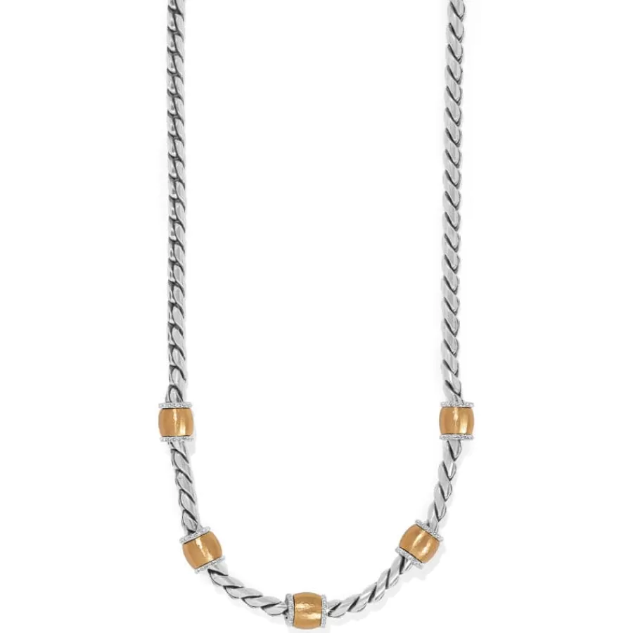 Necklaces>Brighton Meridian Geo Necklace Silver-Gold