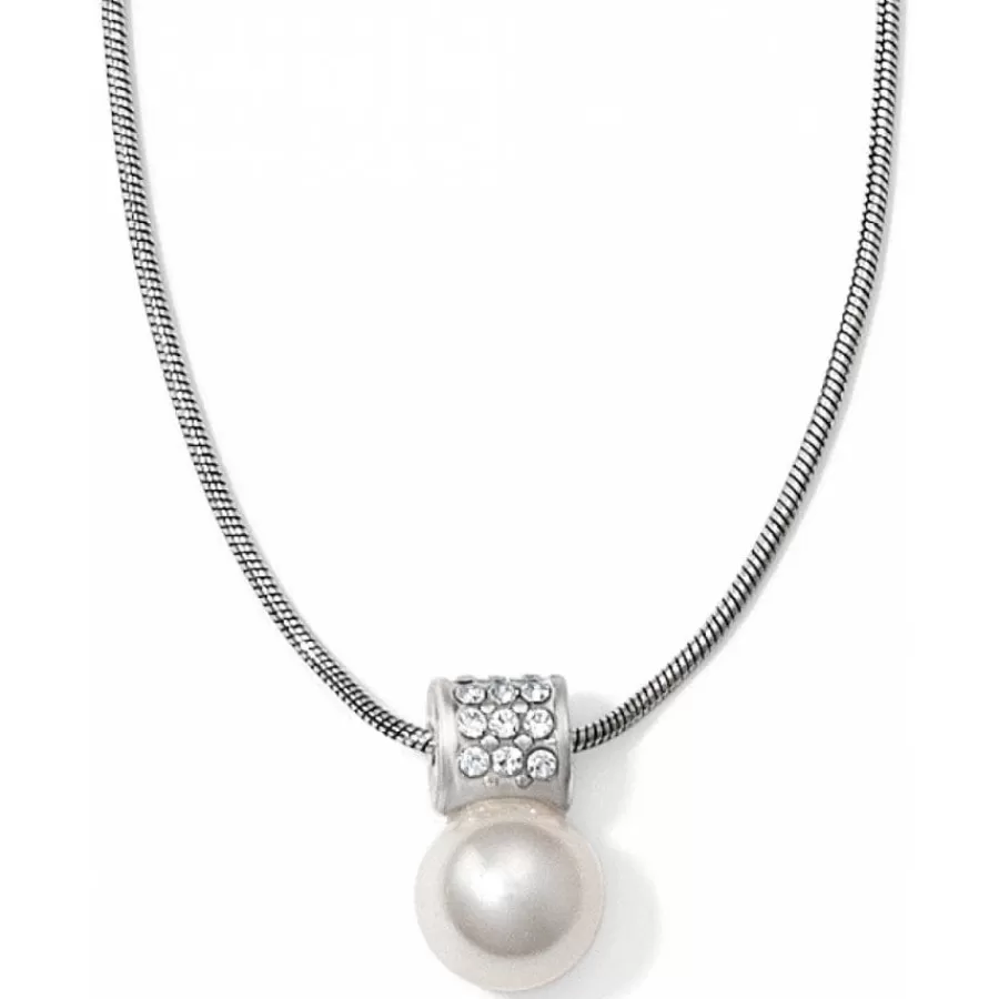 Necklaces>Brighton Meridian Petite Pearl Necklace Silver-White