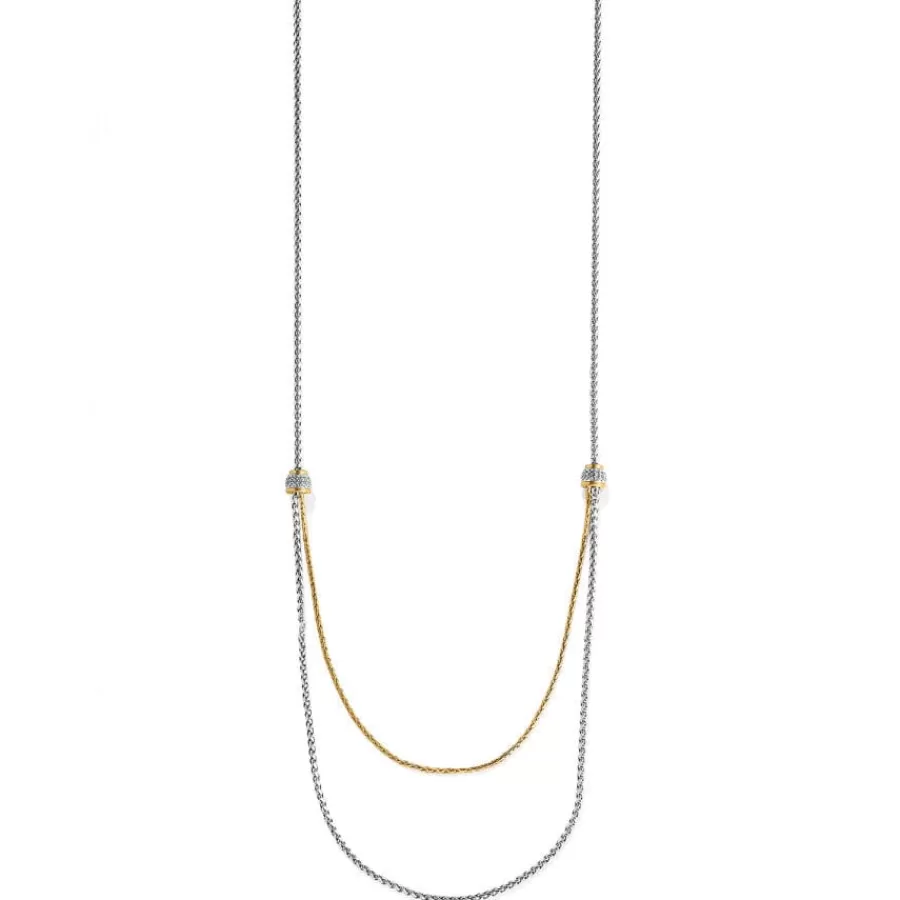 Necklaces>Brighton Meridian Petite Two Tone Double Necklace Silver-Gold