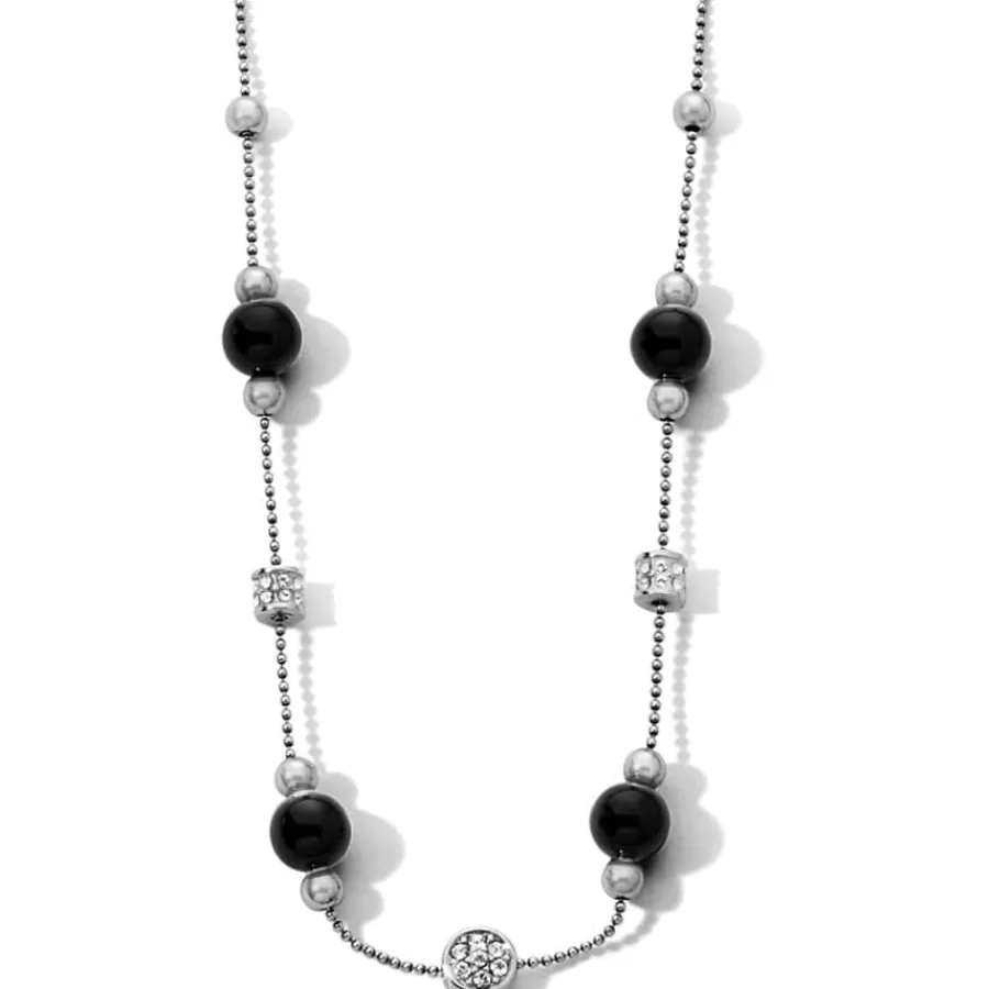 Necklaces>Brighton Meridian Prime Station Short Necklace Silver-Black