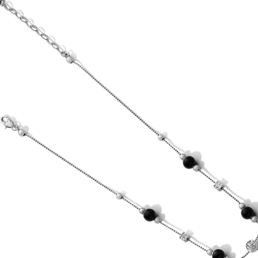 Necklaces>Brighton Meridian Prime Station Short Necklace Silver-Black