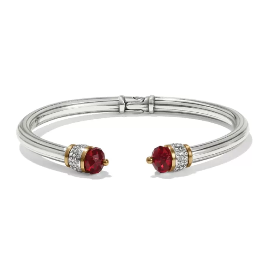 Bracelets>Brighton Meridian Red Open Hinged Bangle Silver-Red