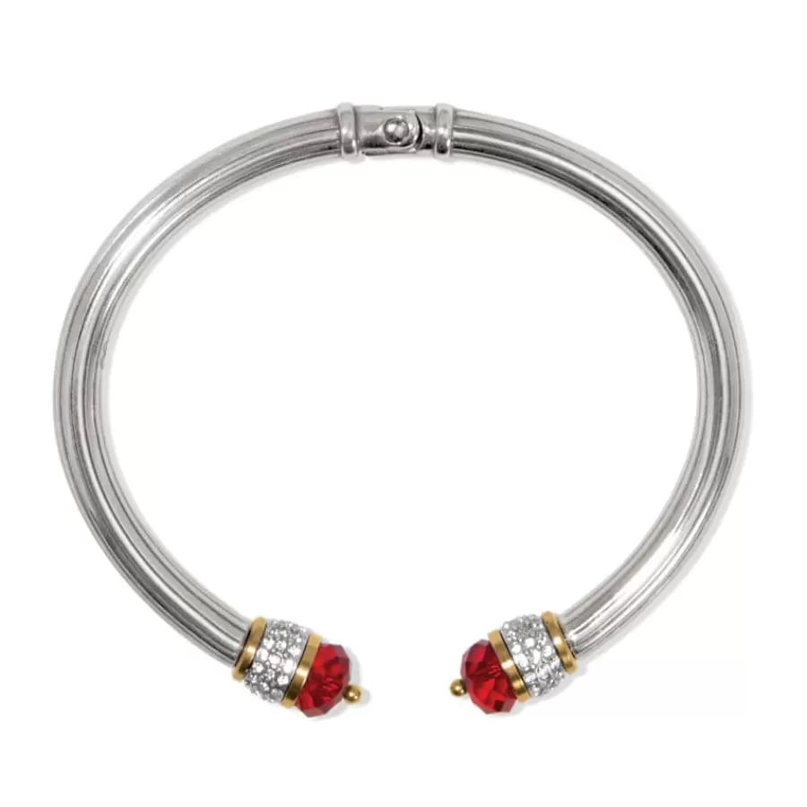 Bracelets>Brighton Meridian Red Open Hinged Bangle Silver-Red