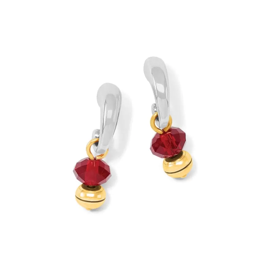 Earrings>Brighton Meridian Two Tone Post Hoop Earrings Gold-Red