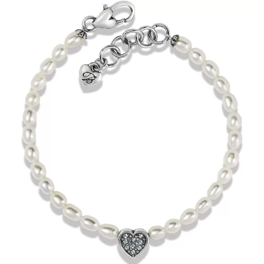 Bracelets>Brighton Meridian Zenith Heart Pearl Bracelet Silver-Pearl