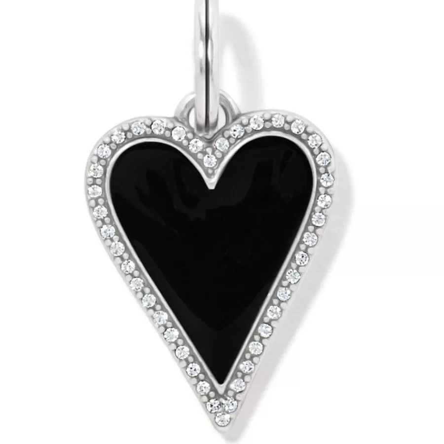 Charms>Brighton Midnight Heart Amulet Silver-Black