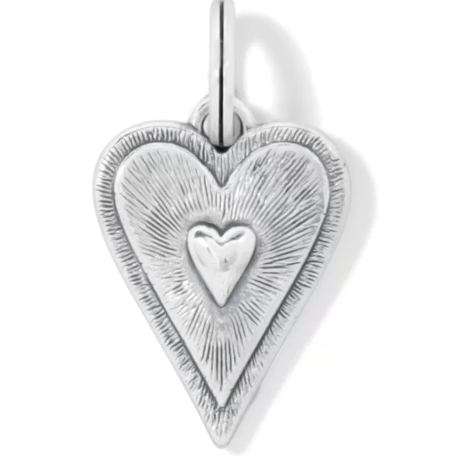 Charms>Brighton Midnight Heart Amulet Silver-Black