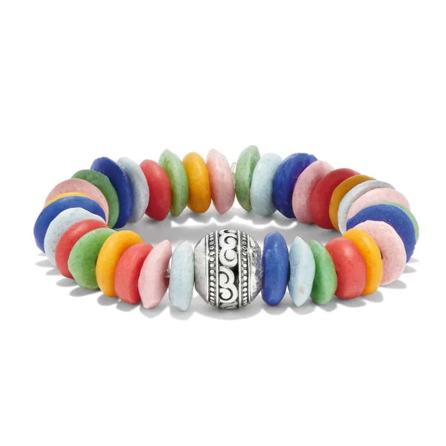 Bracelets>Brighton Mingle Medley Beaded Stretch Bracelet Silver-Multi