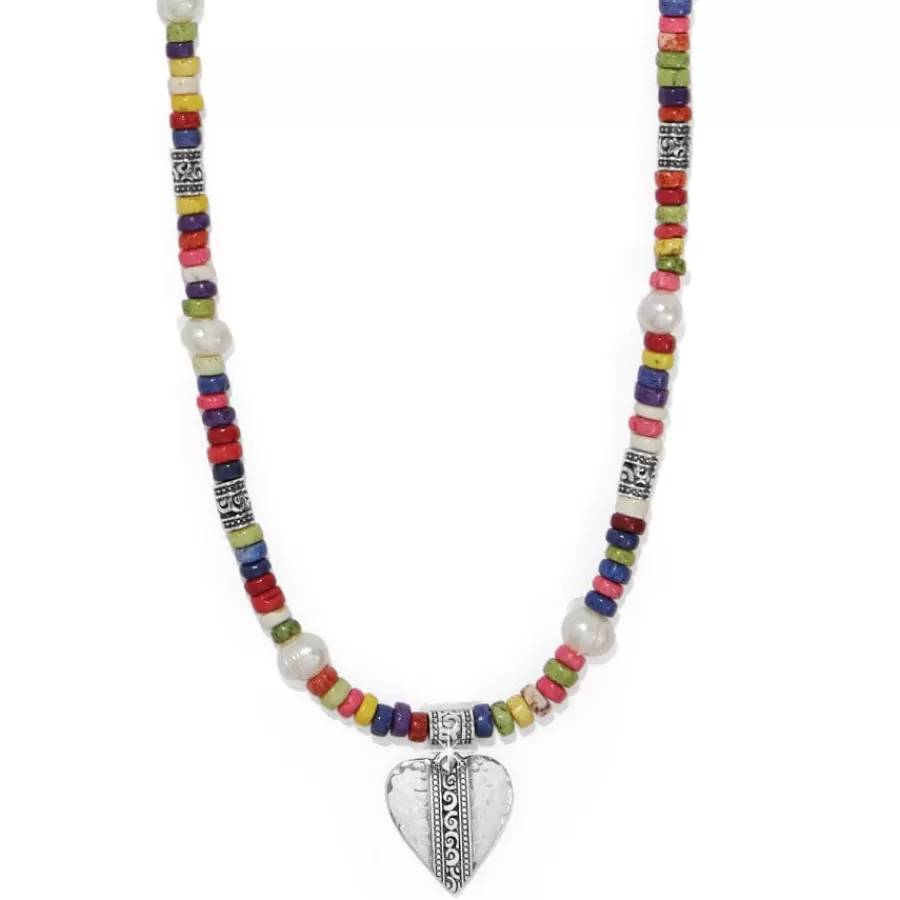 Necklaces>Brighton Mingle Medley Petite Beaded Necklace Silver-Multi