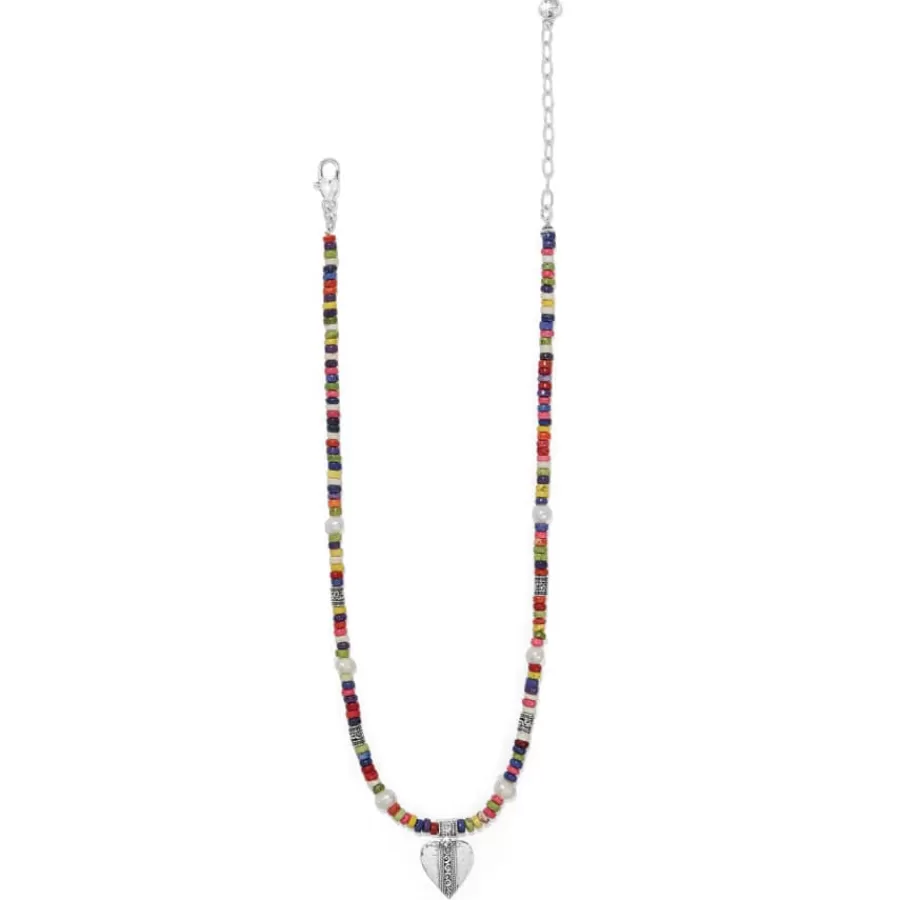 Necklaces>Brighton Mingle Medley Petite Beaded Necklace Silver-Multi