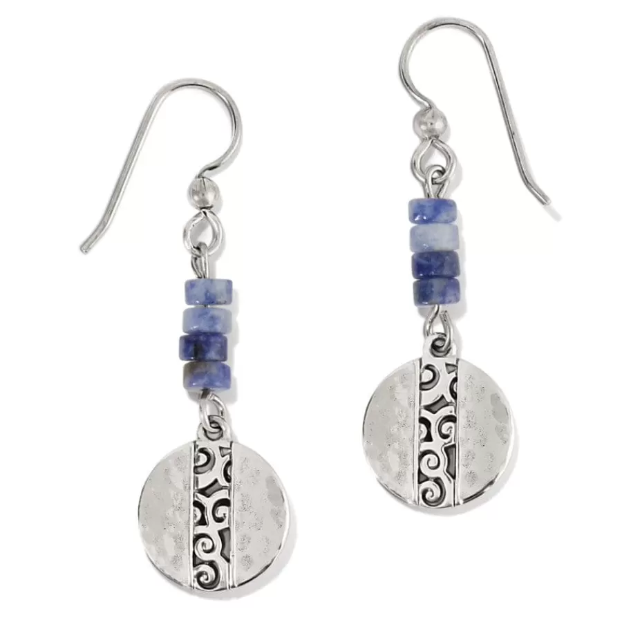 Earrings>Brighton Mingle Shores Beaded Disc French Wire Earrings Silver-Blue