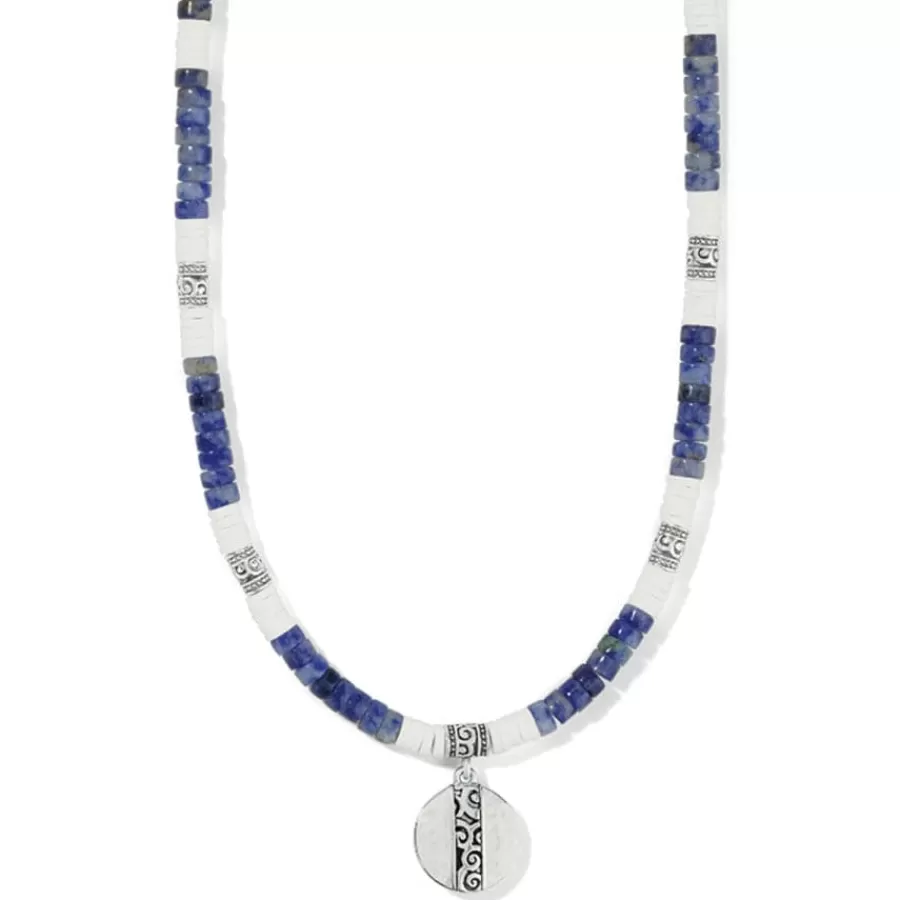 Necklaces>Brighton Mingle Shores Petite Beaded Necklace Silver-Blue