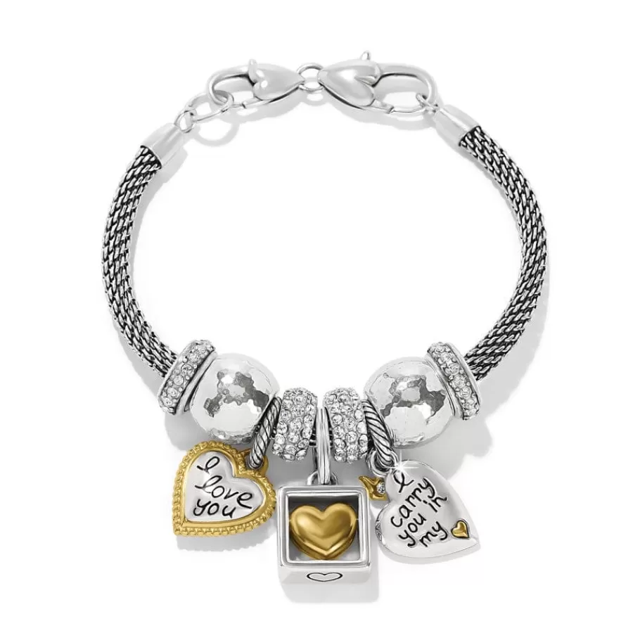 Ready-To-Wear Charm Sets>Brighton Mixed Metal Heart Charm Bracelet Silver-Gold