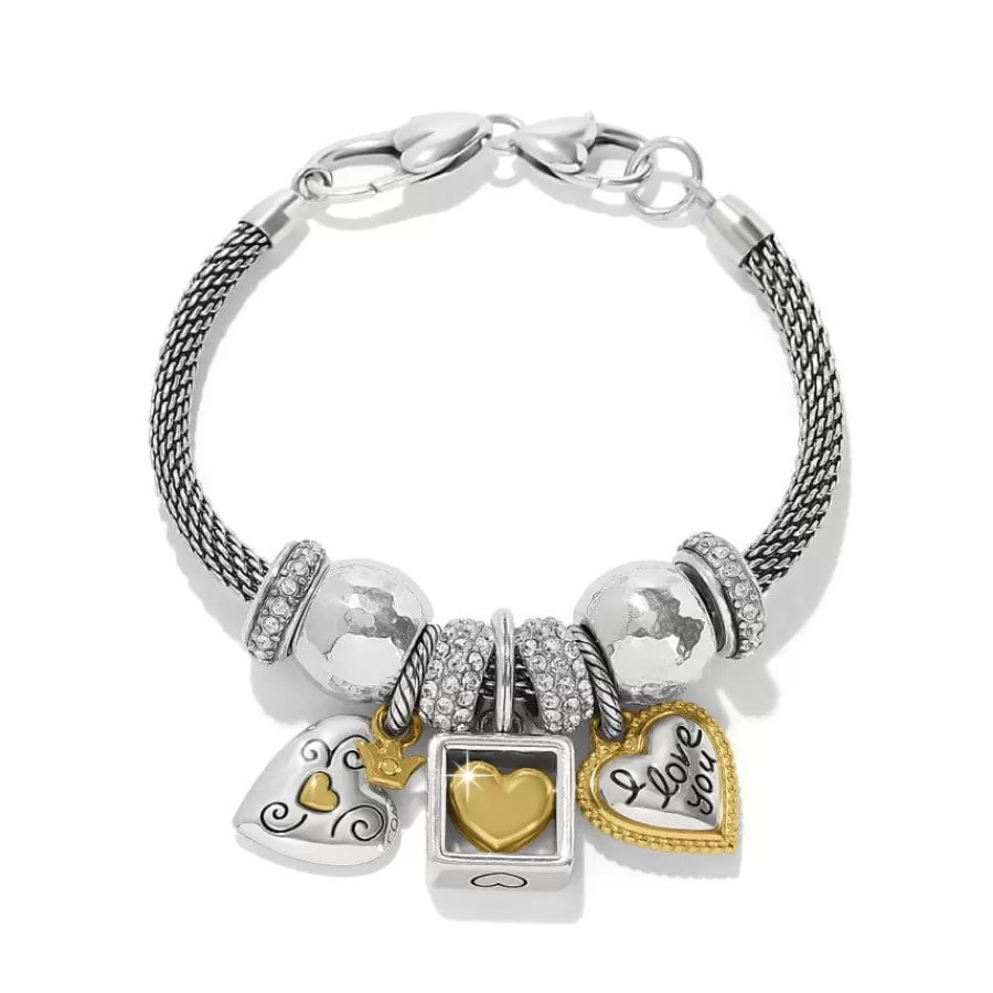 Ready-To-Wear Charm Sets>Brighton Mixed Metal Heart Charm Bracelet Silver-Gold