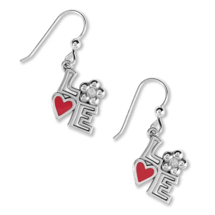 Earrings>Brighton Mod Love French Wire Earrings Silver-Red