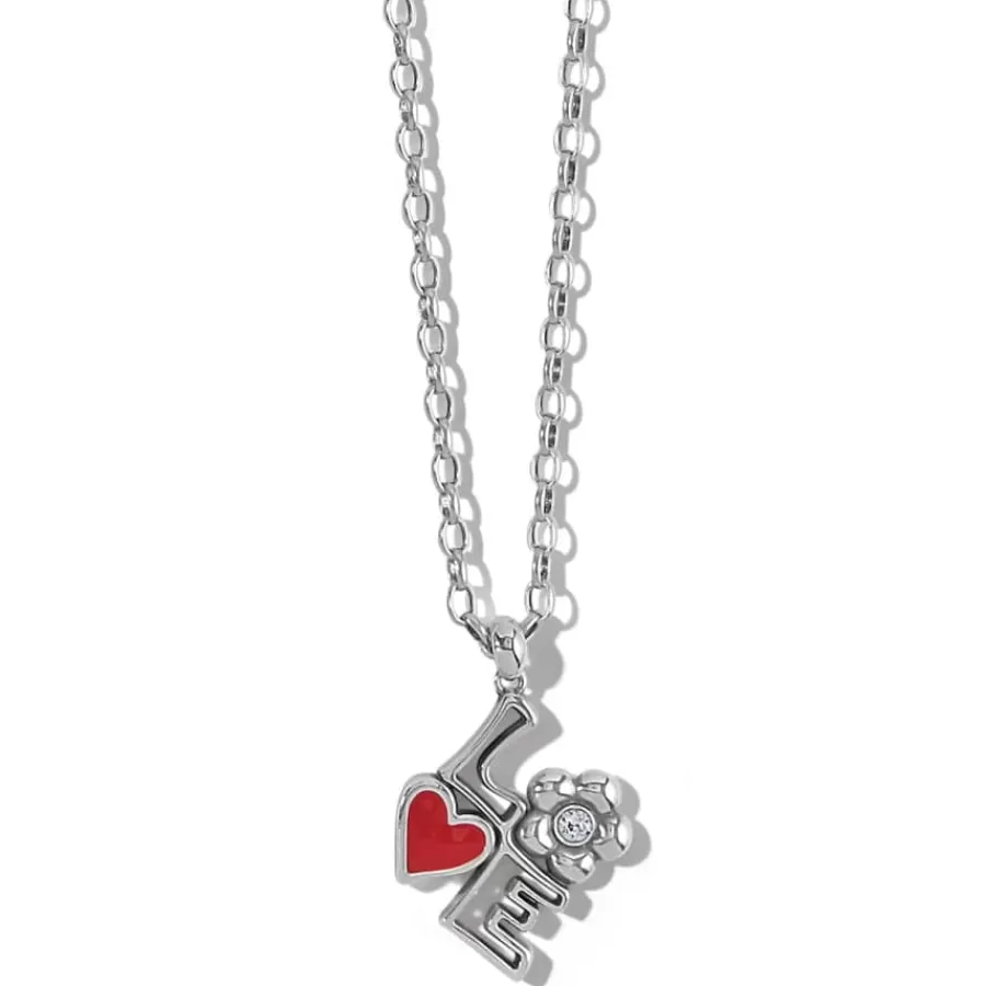 Necklaces>Brighton Mod Love Necklace Silver-Red