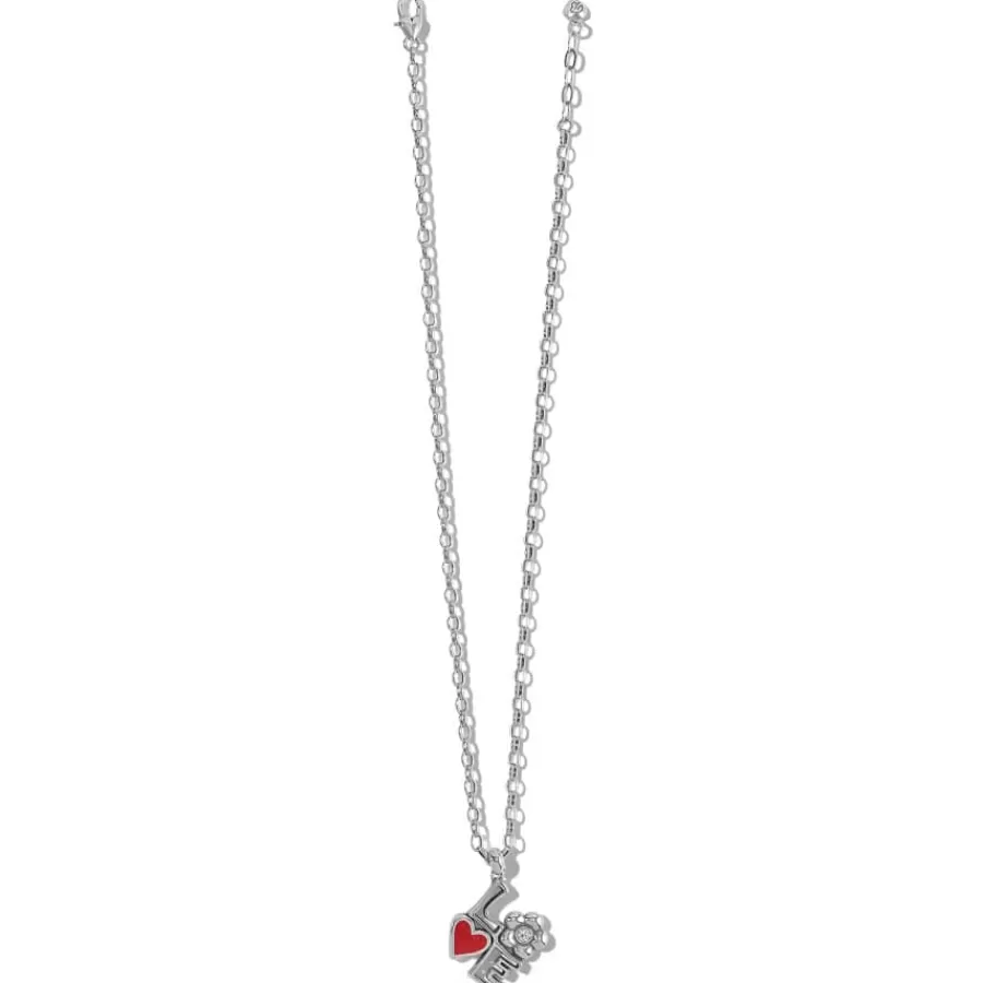 Necklaces>Brighton Mod Love Necklace Silver-Red