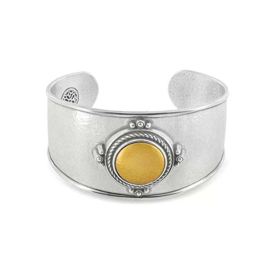 Bracelets>Brighton Monete Wide Cuff Bracelet Silver-Gold