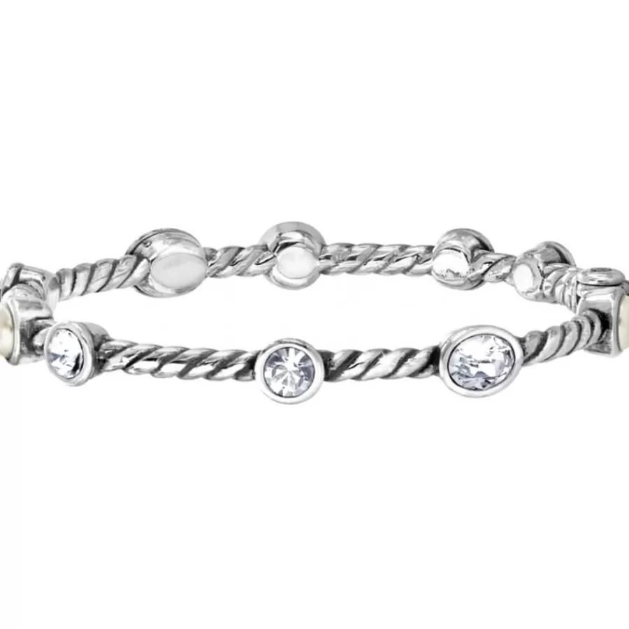 Bracelets>Brighton Monte Carlo Hinged Bangle Silver-Pearl