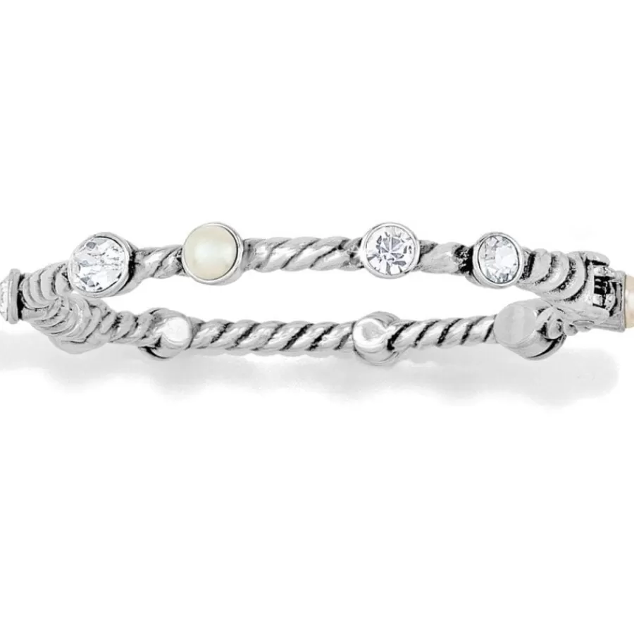 Bracelets>Brighton Monte Carlo Hinged Bangle Silver-Pearl