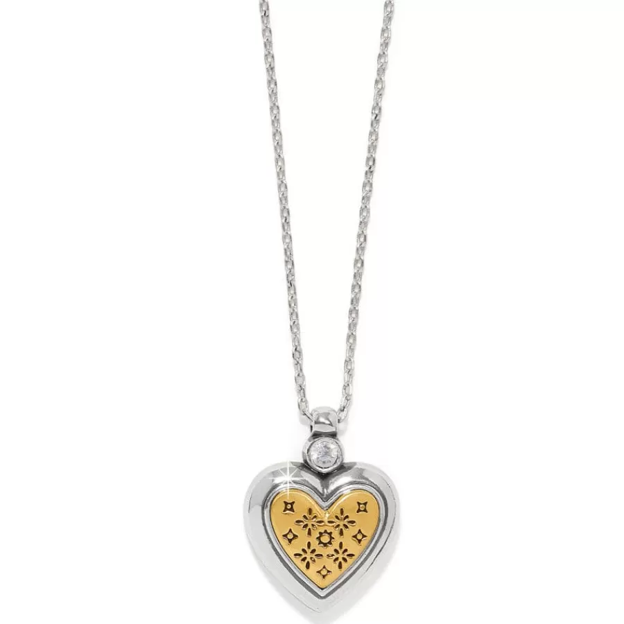 Necklaces>Brighton Mosaic Heart Two Tone Heart Petite Necklace Gold