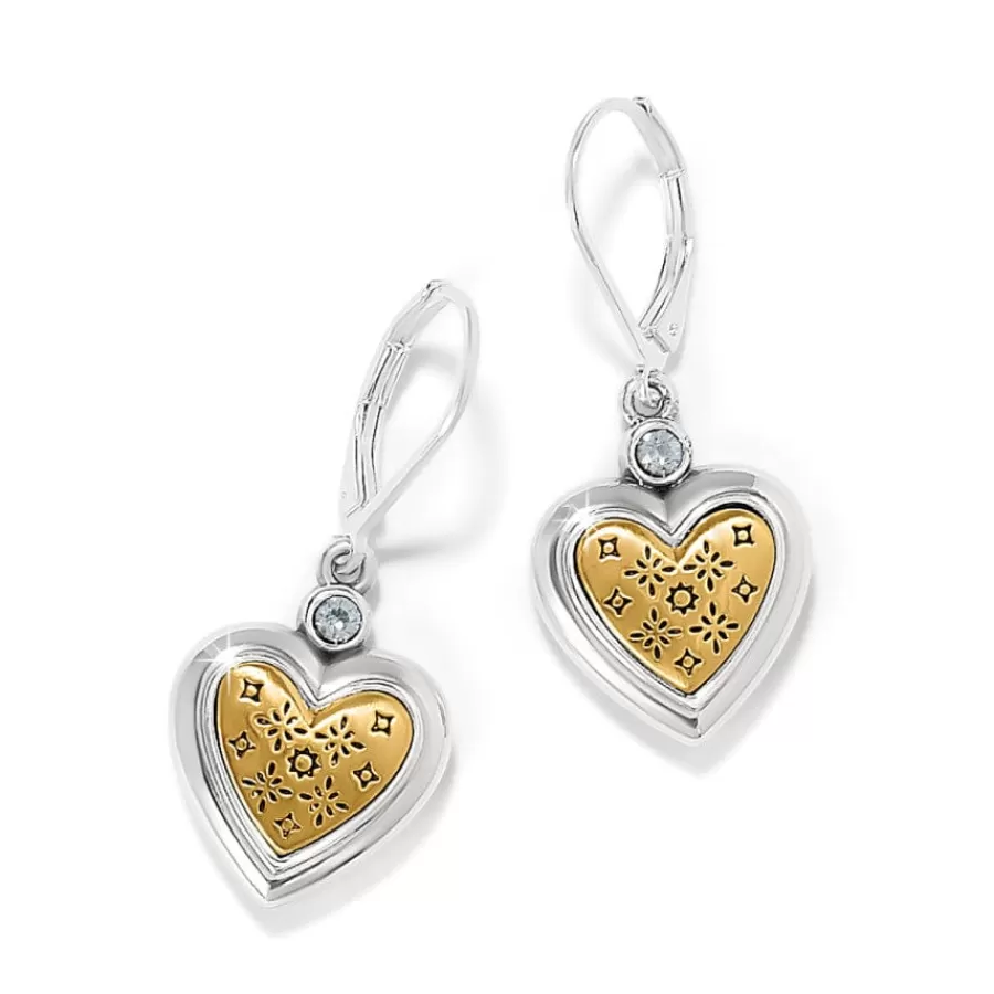 Earrings>Brighton Mosaic Heart Two Tone Leverback Earrings Silver-Gold