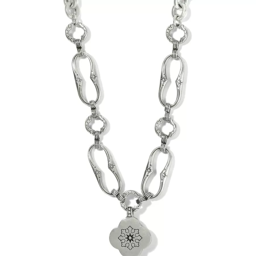 Necklaces>Brighton Mosaic Link Necklace Silver-Turquoise