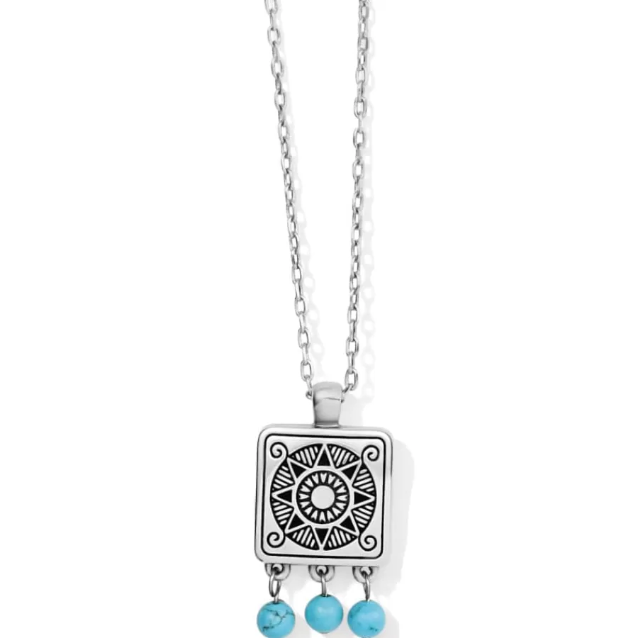 Necklaces>Brighton Mosaic Motif Tile Necklace Silver-Turquoise