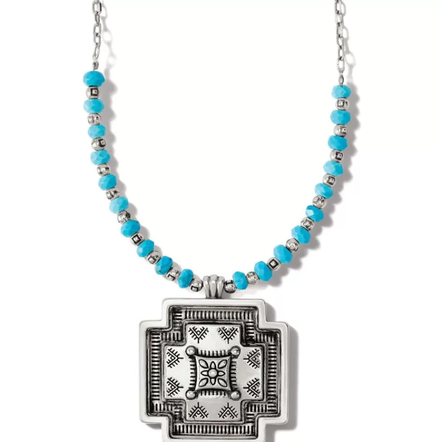 Necklaces>Brighton Mosaic Paseo Bead Cross Necklace Silver