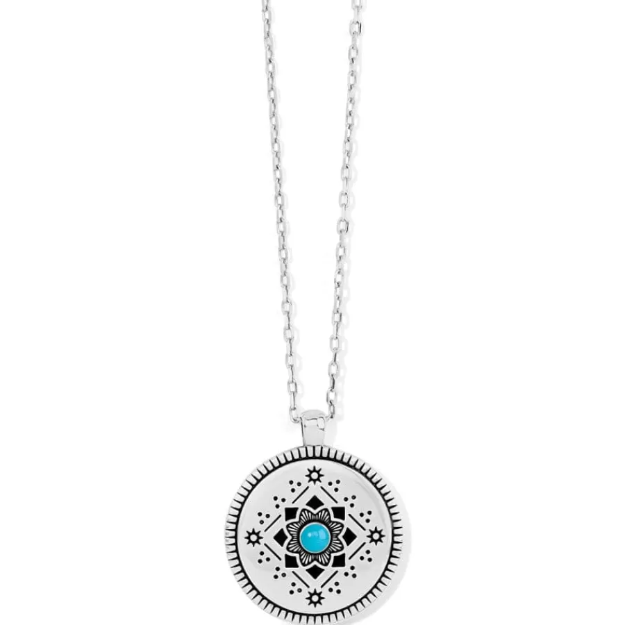 Necklaces>Brighton Mosaic Pendant Necklace Silver-Turquoise