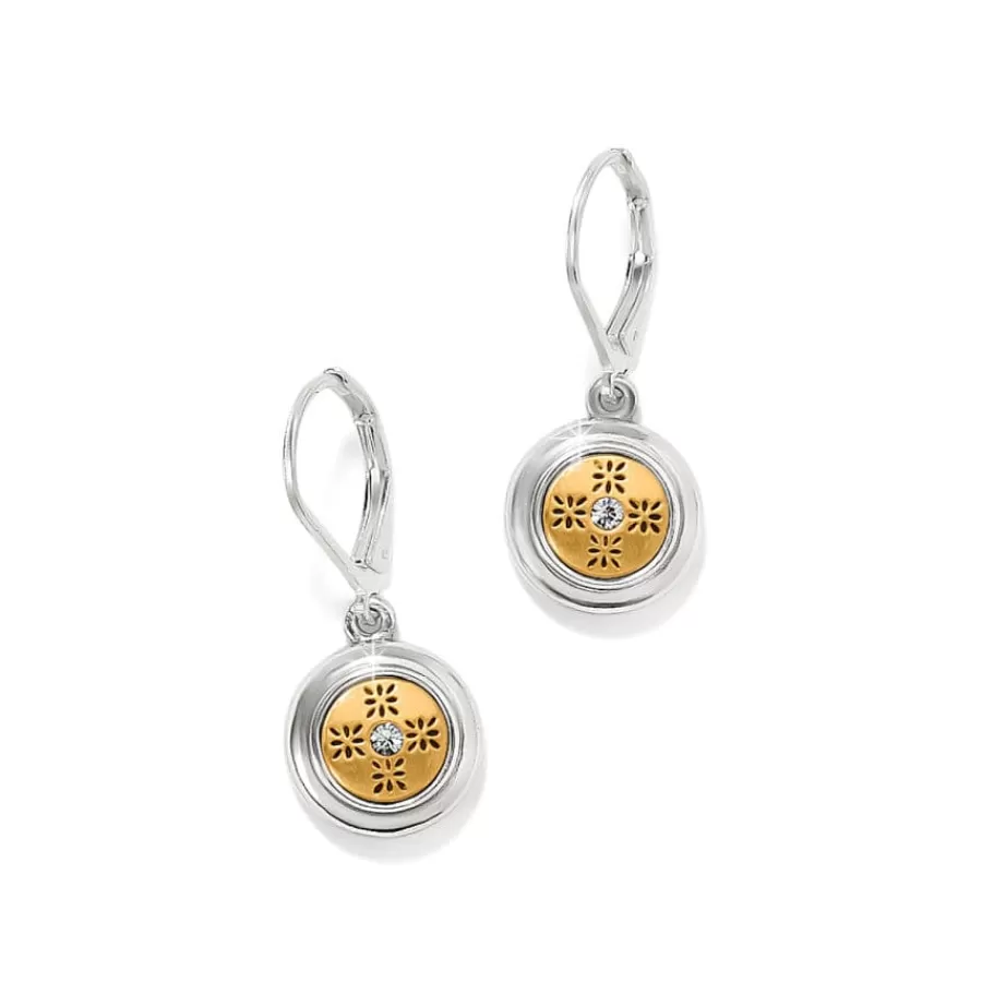 Earrings>Brighton Mosaic Round Mini Leverback Earrings Silver-Gold