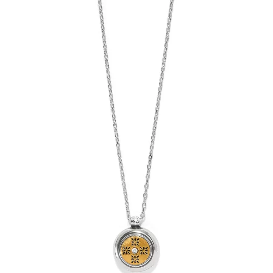 Necklaces>Brighton Mosaic Round Two Tone Mini Necklace Silver-Gold