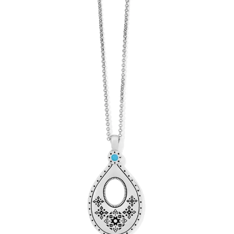 Necklaces>Brighton Mosaic Teardop Convertible Necklace Silver-Turquoise