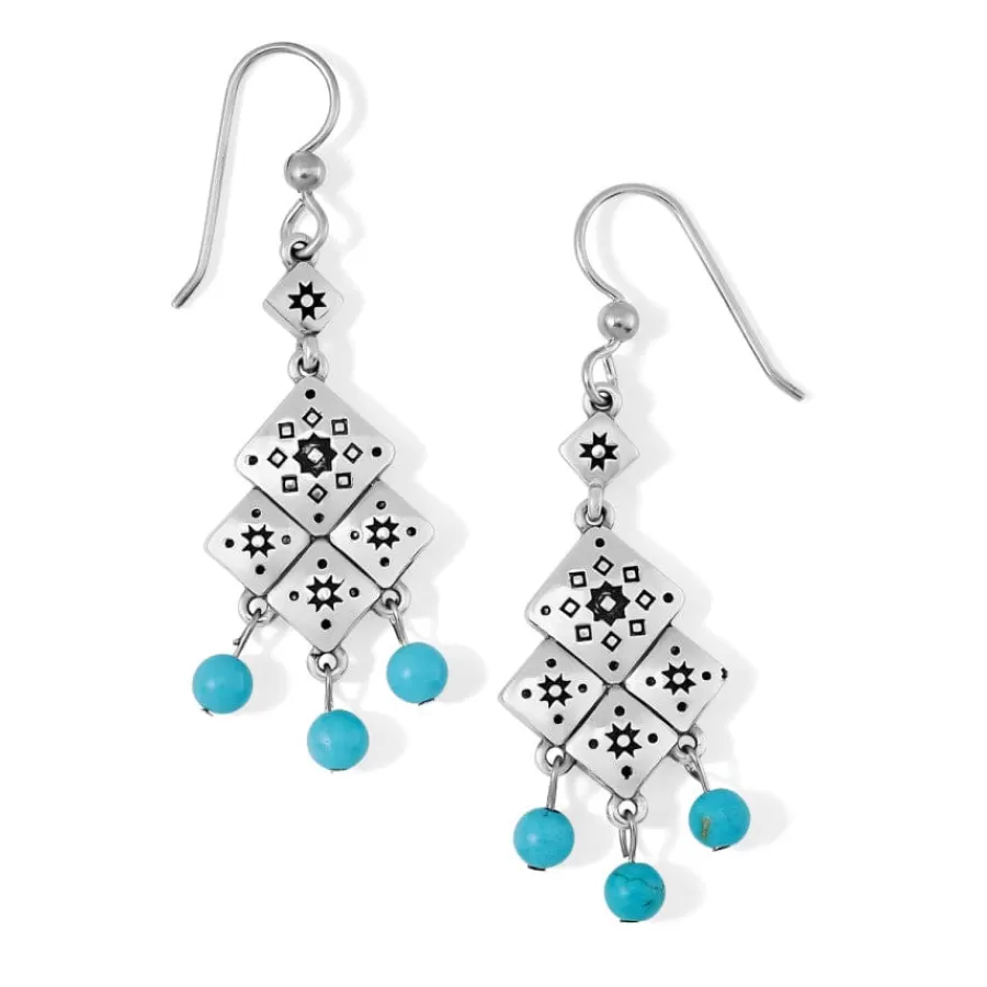 Earrings>Brighton Mosaic Tile French Wire Earrings Silver-Turquoise