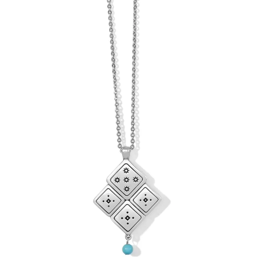 Necklaces>Brighton Mosaic Tile Necklace Silver-Turquoise