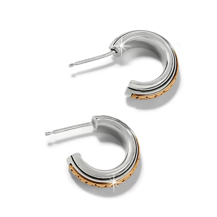 Earrings>Brighton Mosaic Two Tone Mini Hoop Post Earrings Silver-Gold