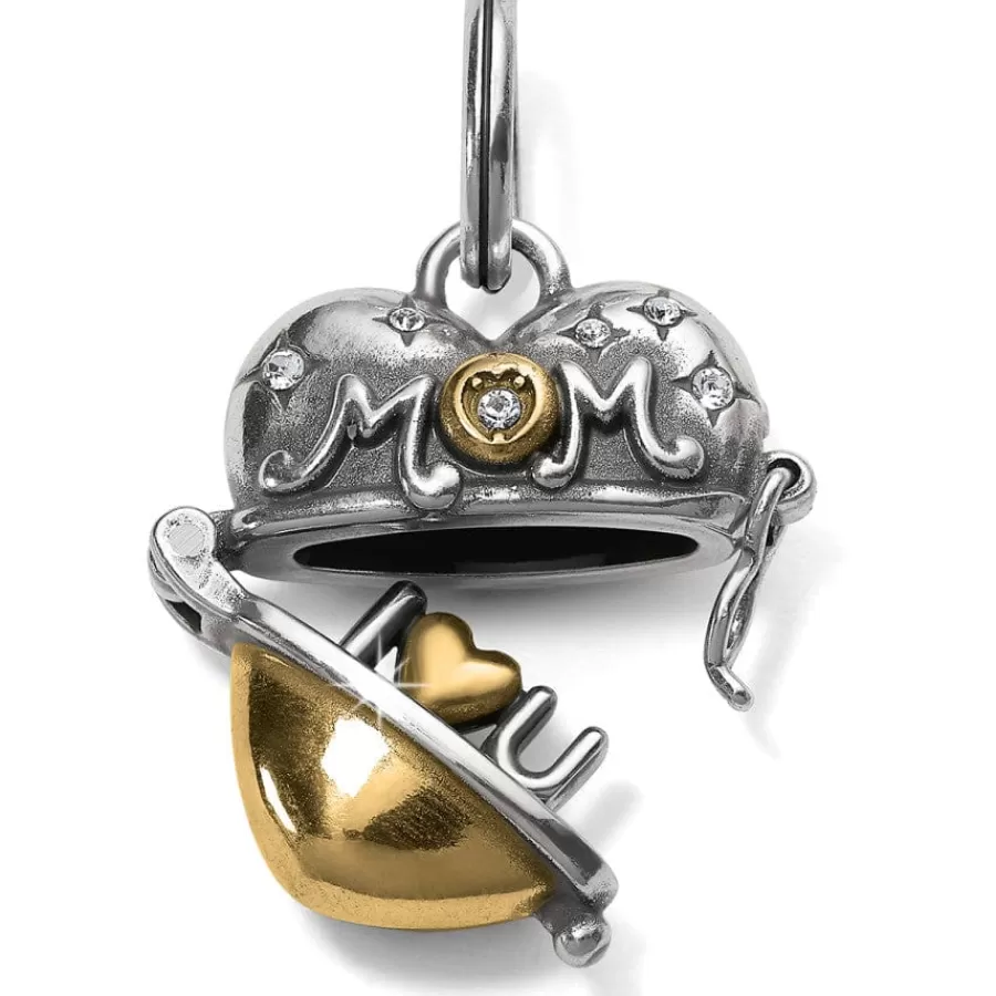 Charms>Brighton Mother's Love Heart Charm Silver-Gold