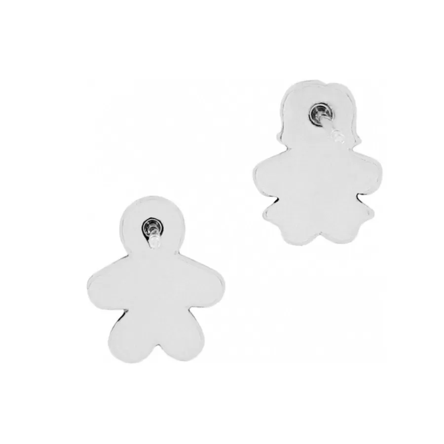 Earrings>Brighton Mr & Mrs Gingerbread Mini Post Earrings Silver