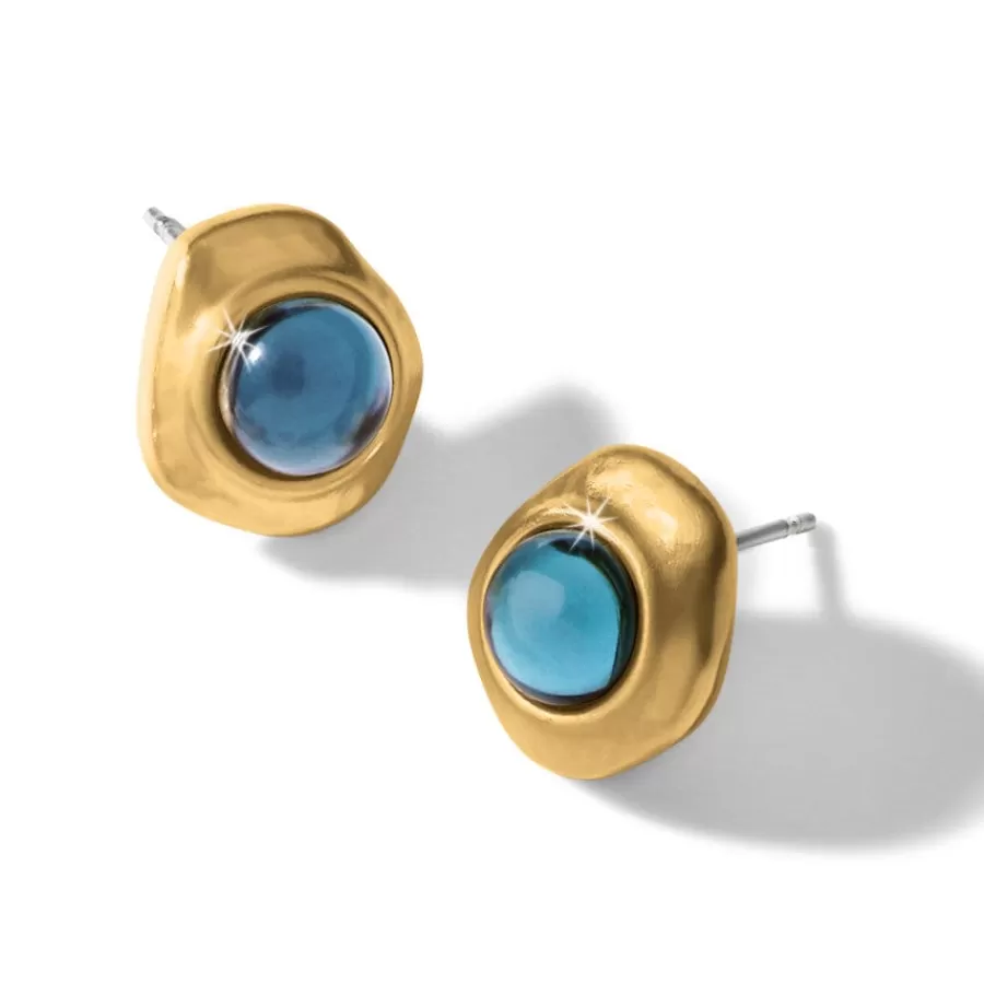 Earrings>Brighton Neptune Post Earrings BrushedGold-Blue