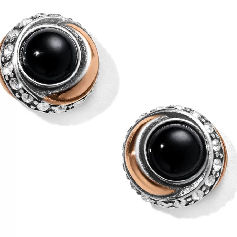 Earrings>Brighton Neptune's Rings Agate Button Earrings Black