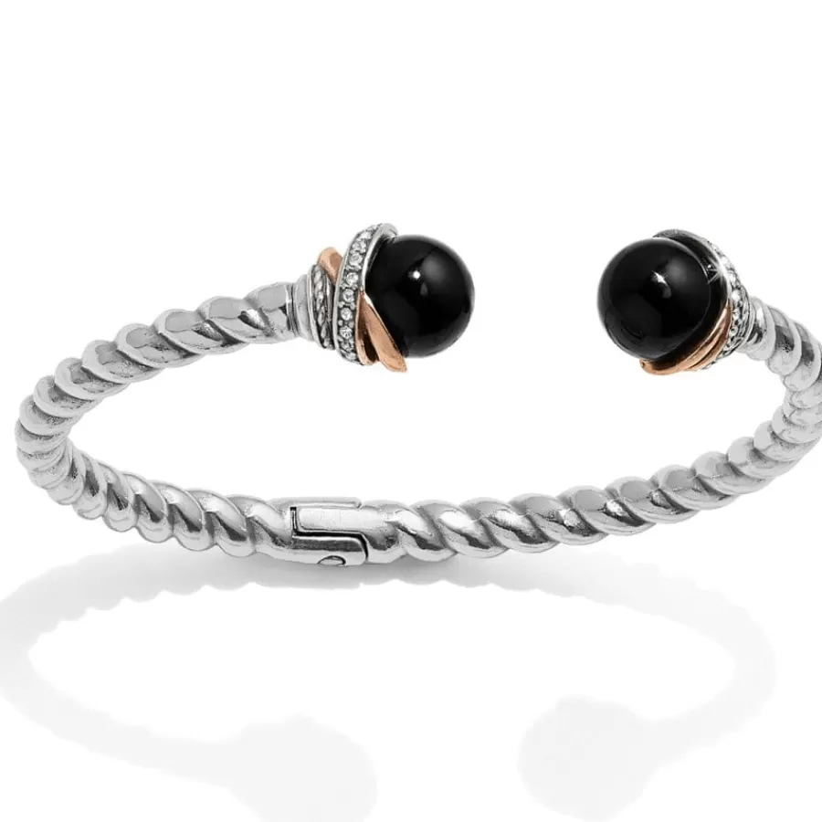 Bracelets>Brighton Neptune's Rings Agate Open Hinged Bangle Black