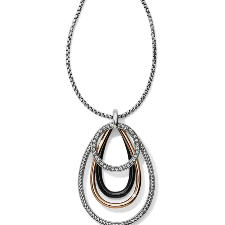 Necklaces>Brighton Neptune's Rings Black Convertible Pendant Necklace Silver-Gold