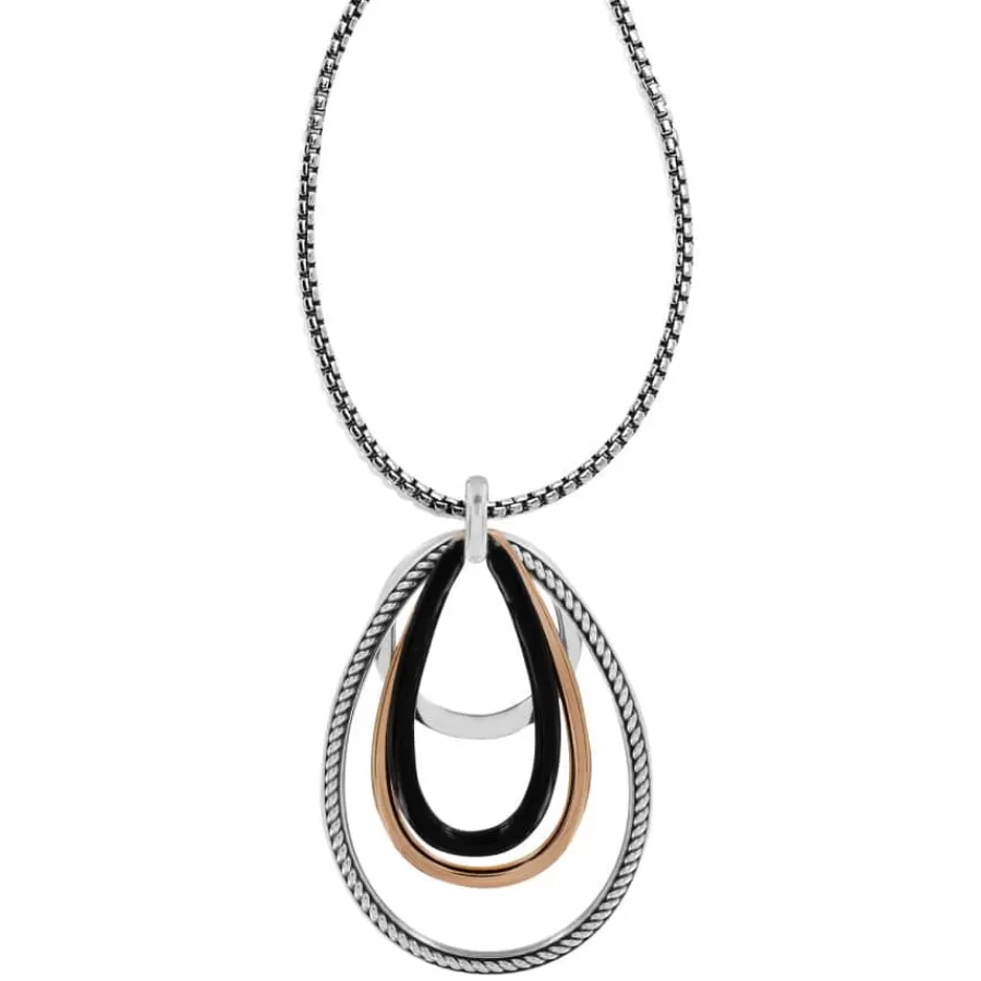 Necklaces>Brighton Neptune's Rings Black Convertible Pendant Necklace Silver-Gold