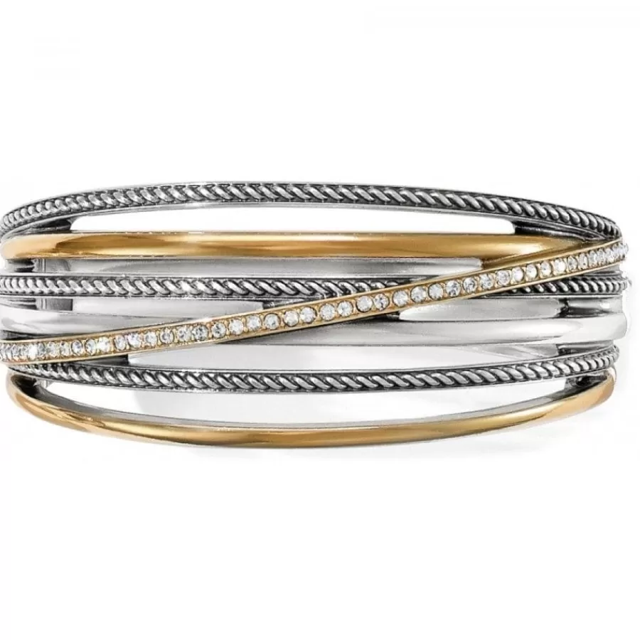 Bracelets>Brighton Neptune's Rings Hinged Bangle Silver-Gold