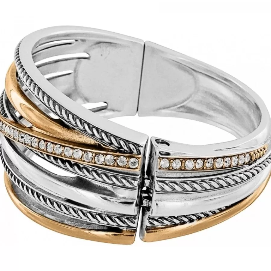 Bracelets>Brighton Neptune's Rings Hinged Bangle Silver-Gold