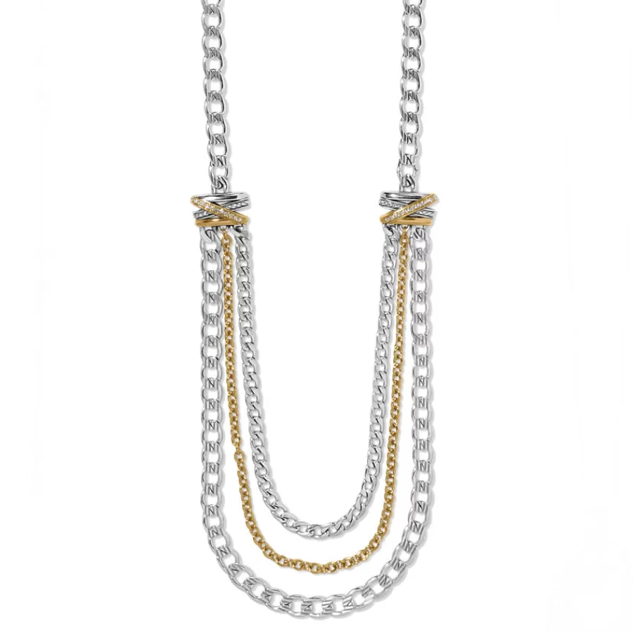 Necklaces>Brighton Neptune's Rings Multiple Row Chain Necklace Silver-Gold